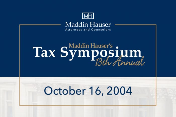 Thirteenth Annual Tax Symposium