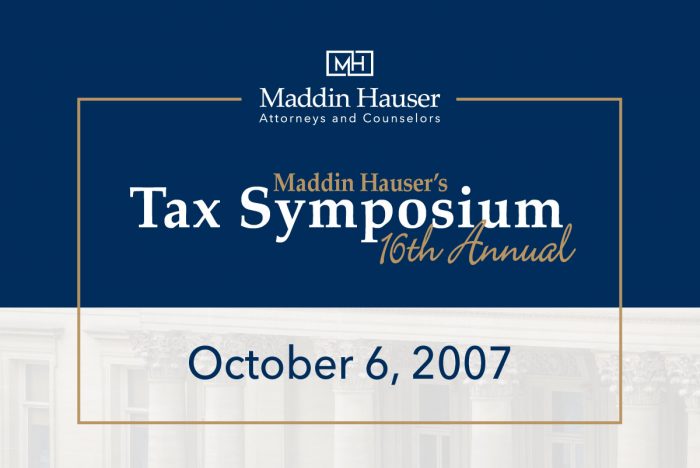 Maddin Hauser's 16th Tax Symposium