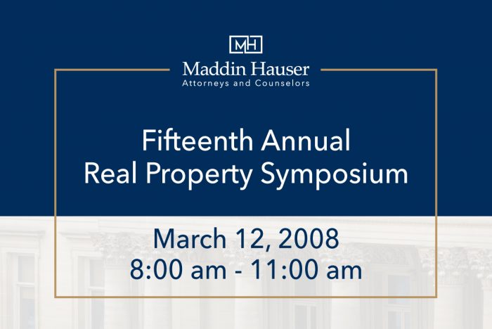 Fifteenth Annual Real Property Symposium
