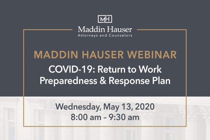 WEBINAR: COVID-19: Return to Work Preparedness & Response Plan
