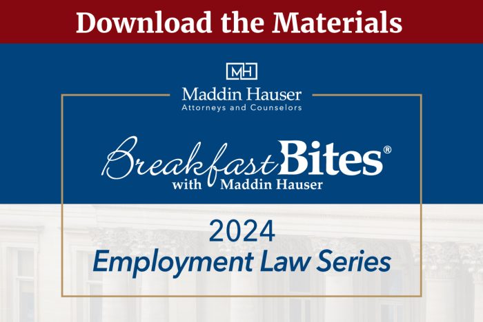 2024 Breakfast Bites®: Employment Law Series Materials