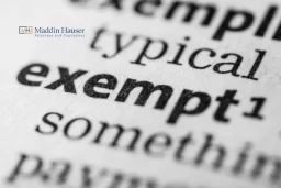 The word exempt on a page