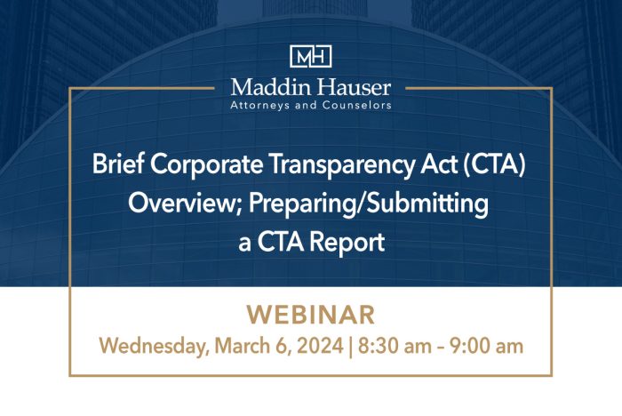Corporate Transparency Act (CTA) Overview Webinar