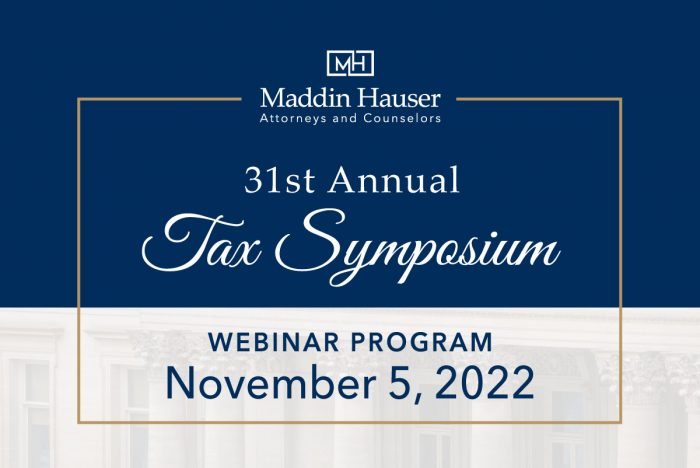 Thirty-First Annual Tax Symposium Materials and Video Presentations